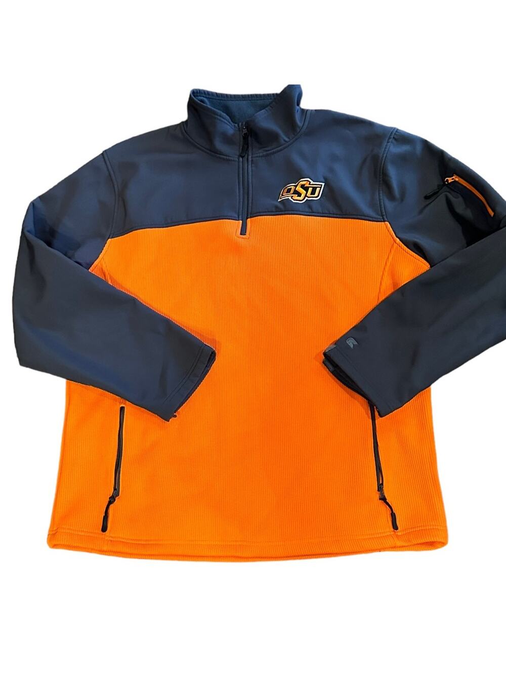 OSU Oklahoma State University Quarter Zip Pullover with Embroidered Logo XXL